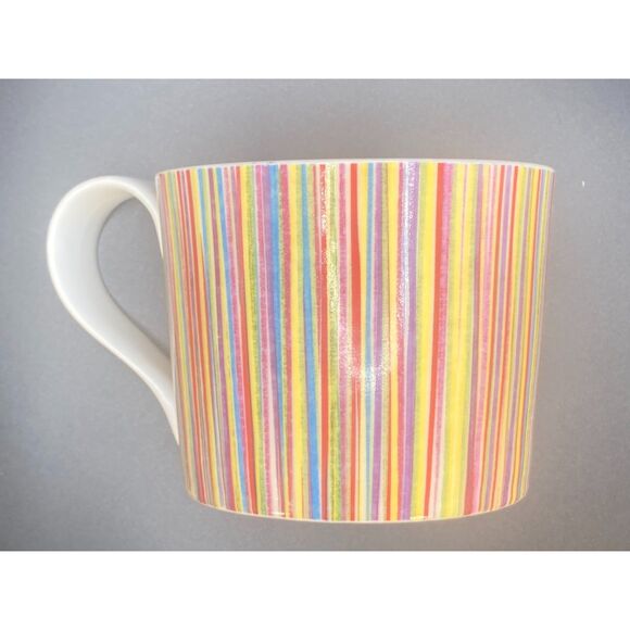 Starbucks 2008 Striped Rainbow Tea Coffee Mug Cup 13 oz Colorful EUC 3" - Picture 1 of 6